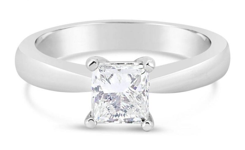 Princess Cut Solitaire Engagement Ring Custom Made