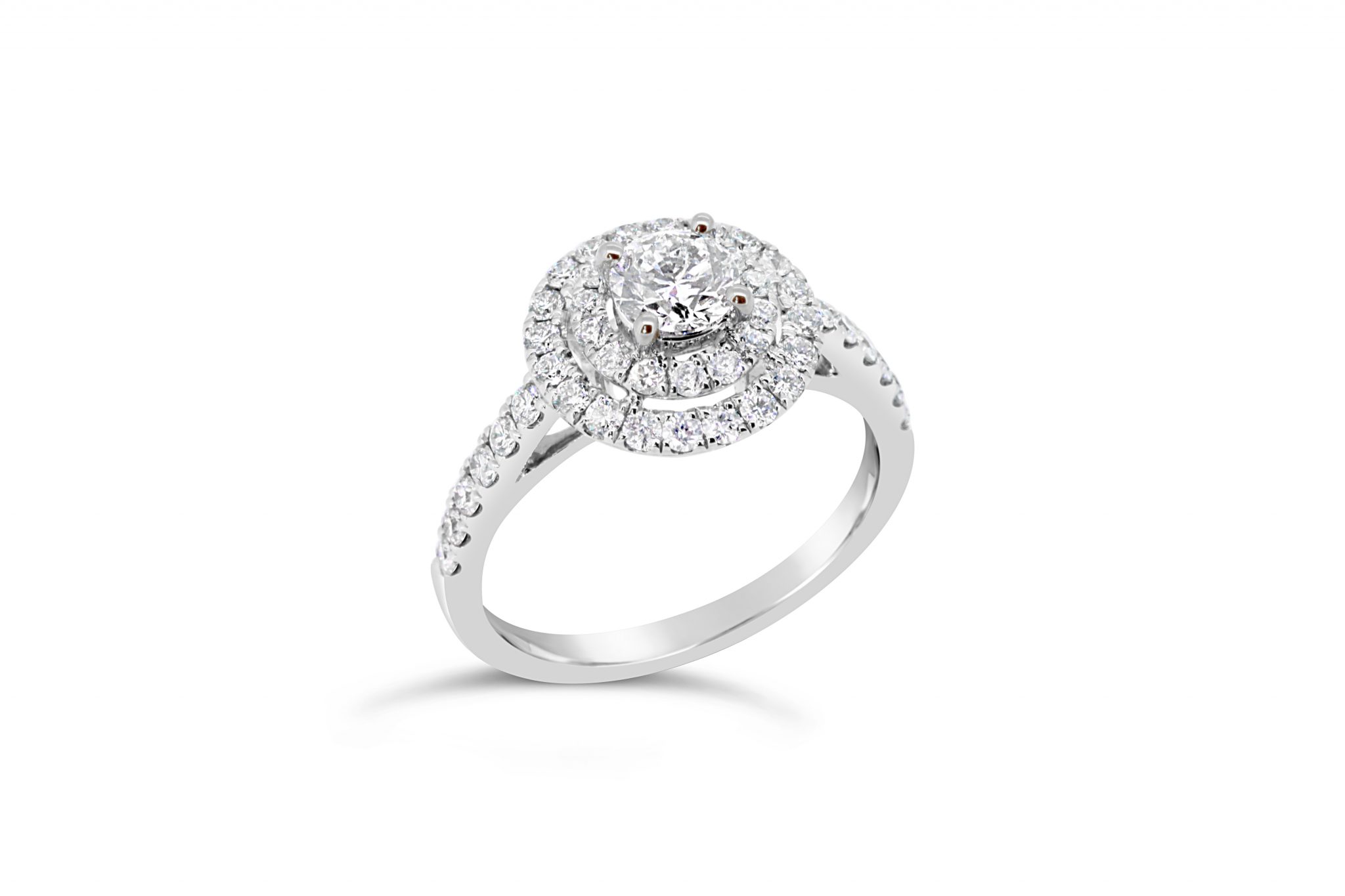 White Gold Double Halo Engagement Ring | Gold River Jewellers