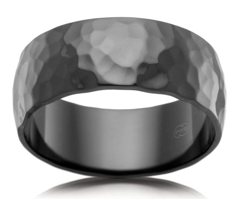 Modern black zirconium ring. Often worn as a dress ring and a wedding band