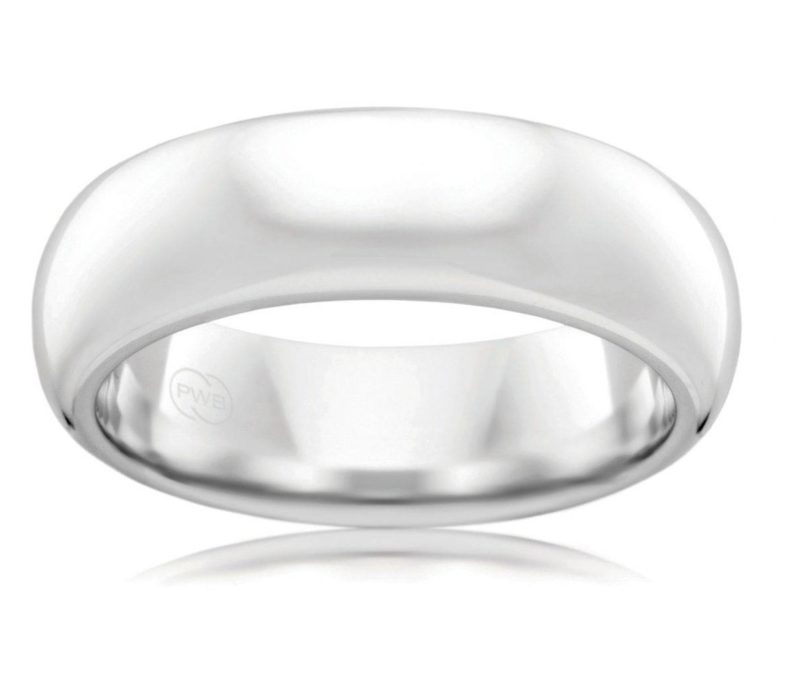this sterling silver rounded band ring has a classic smooth finish