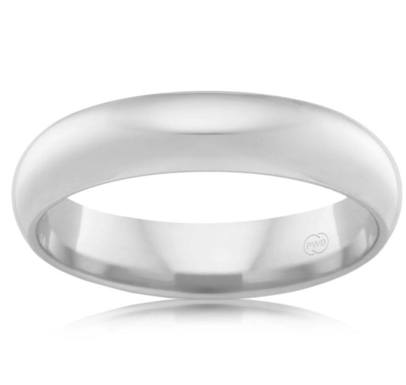 Crafted of the platinum, this simple wedding band will stand the test of time.  Featuring a rounded top with a clean finish, this ring is a timeless classic for a promise made to last!
