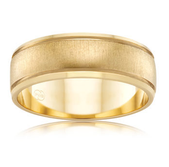 Yellow Gold Brushed Finished Wedding Band - Gold River Jewellers