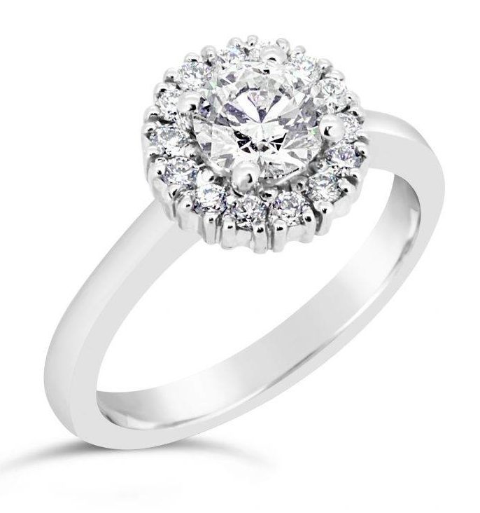 Round Brilliant Cut Diamond Halo Engagement Ring - Gold River Jewellers