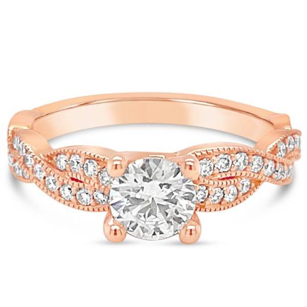 Rose Gold Twist Band Solitaire Engagement Ring - Gold River Jewellers