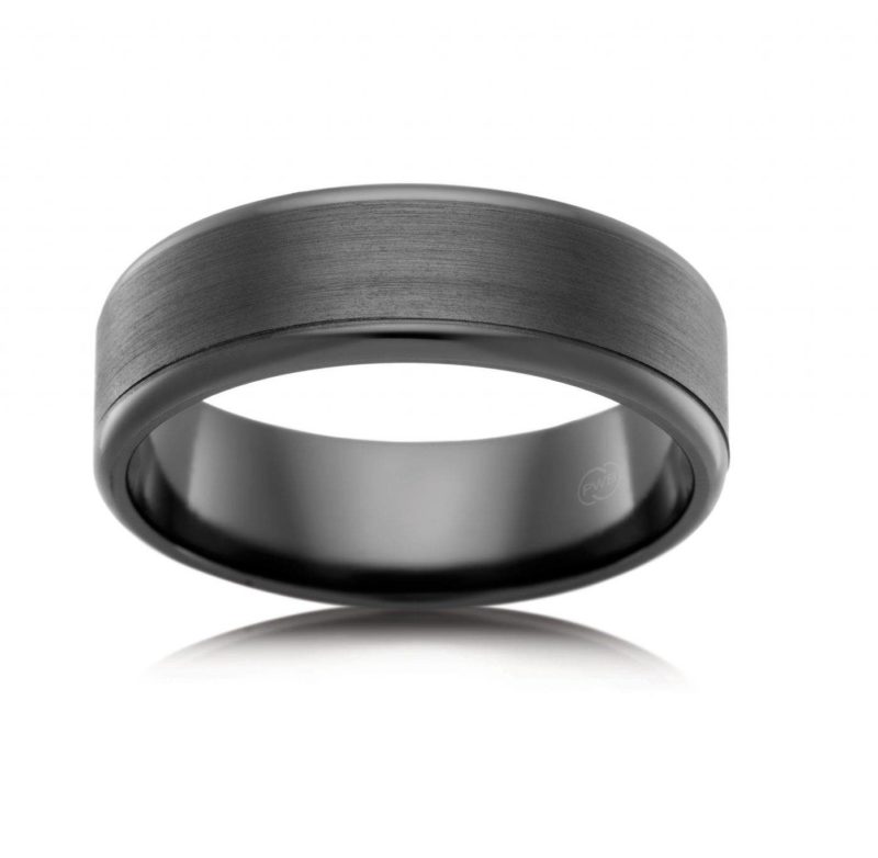 Modern & slick brushed finished zirconium ring - this ring is perfect as a dress ring or wedding band. Made out of one the strongest metals, this ring is built to last.