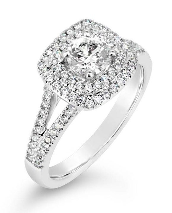 Double Halo Diamond Engagement Ring - Gold River Jewellers