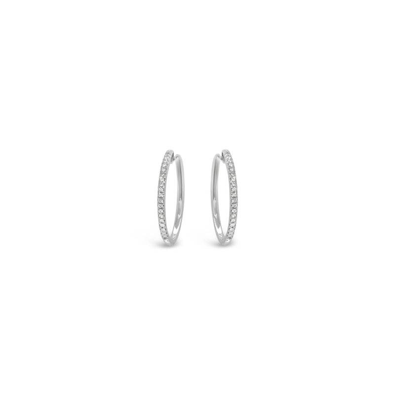 Huggie diamond set earrings, crafted in 9ct White Gold. 