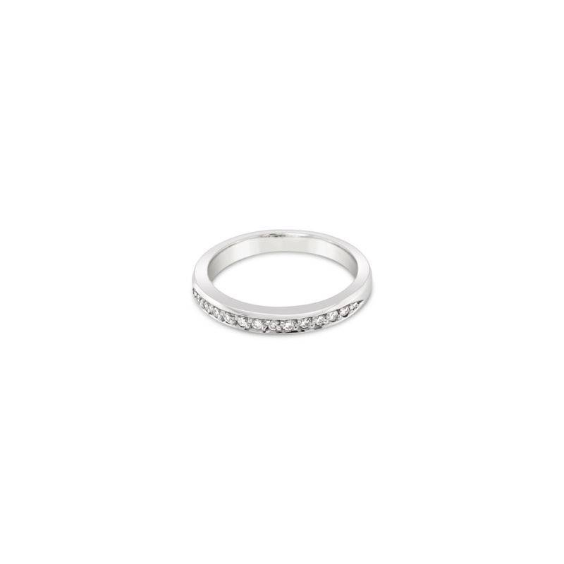 9ct White Gold Wedding Band equally 0.12ct
