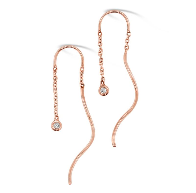 Crafted of 9k Rose Gold, these threaders are a simple yet modern design. Making them a unique piece for any occasion.