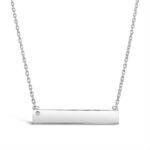 Nameplate Necklace in White Gold