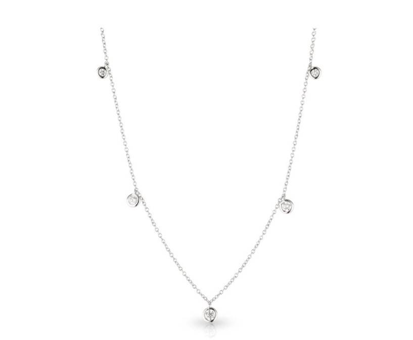 Drop Bezel Set Diamond Necklace - Gold River Jewellers