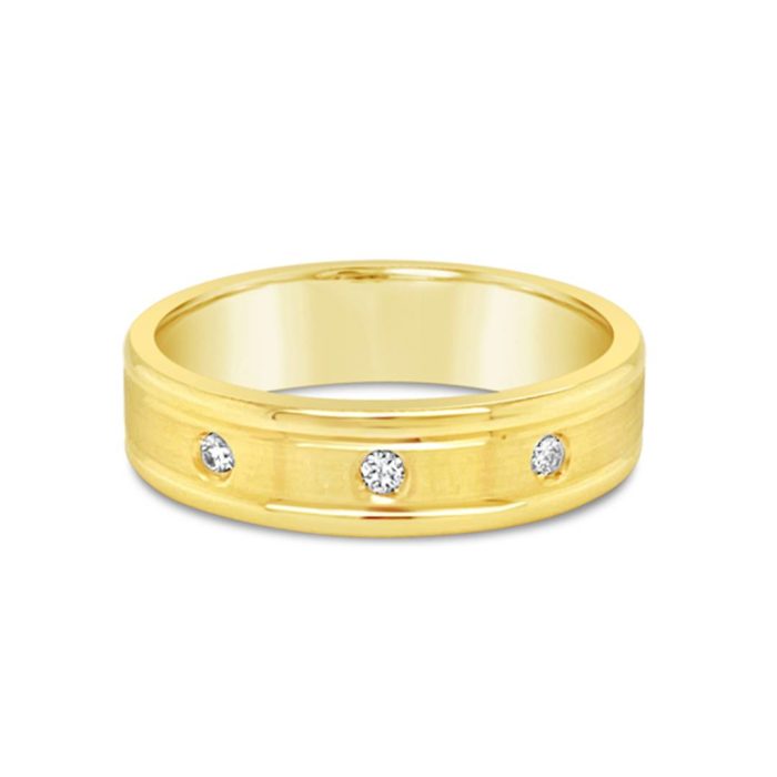 Satin Finish Round Diamond Ring - Gold River Jewellers