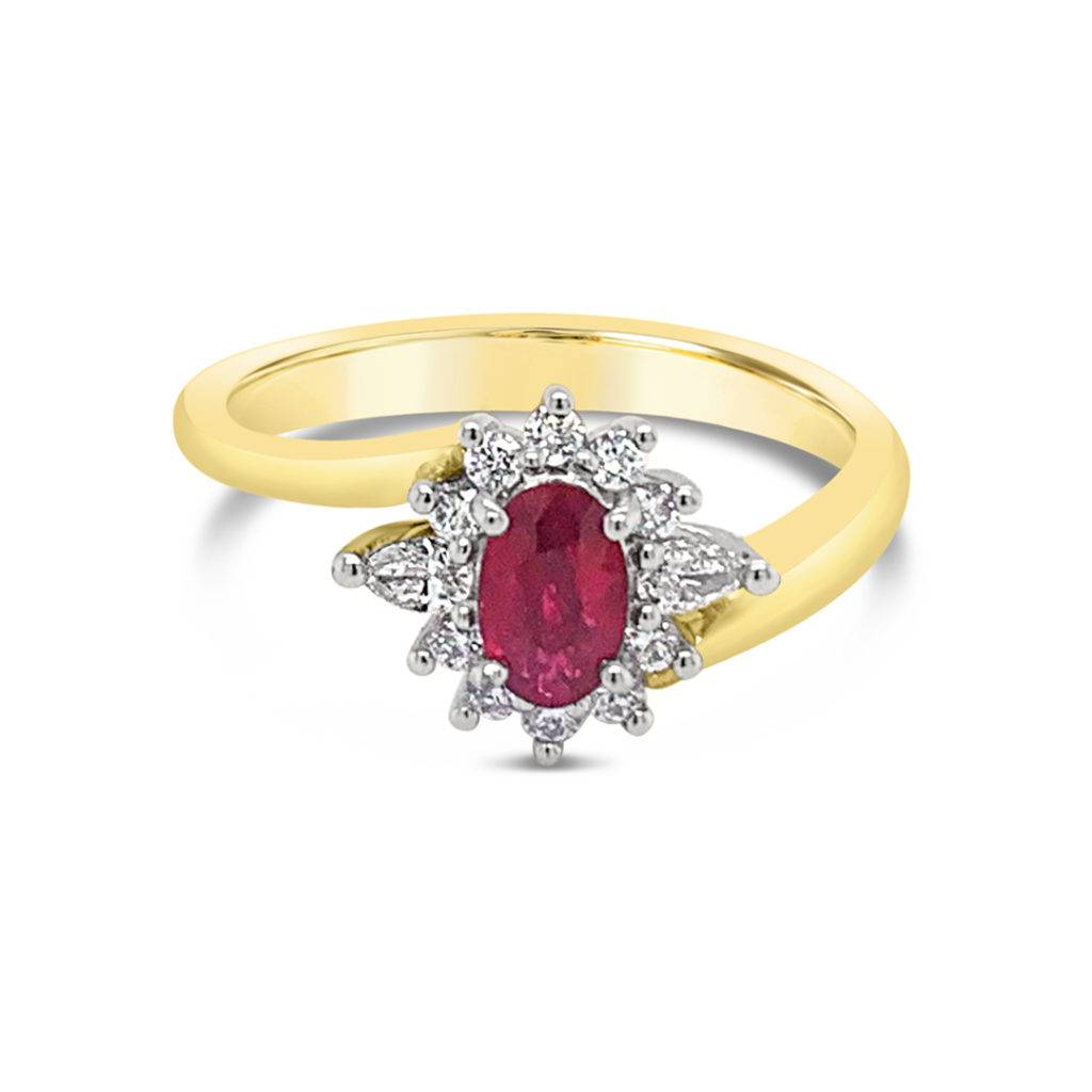 Oval Ruby Yellow Gold Ring - Gold River Jewellers