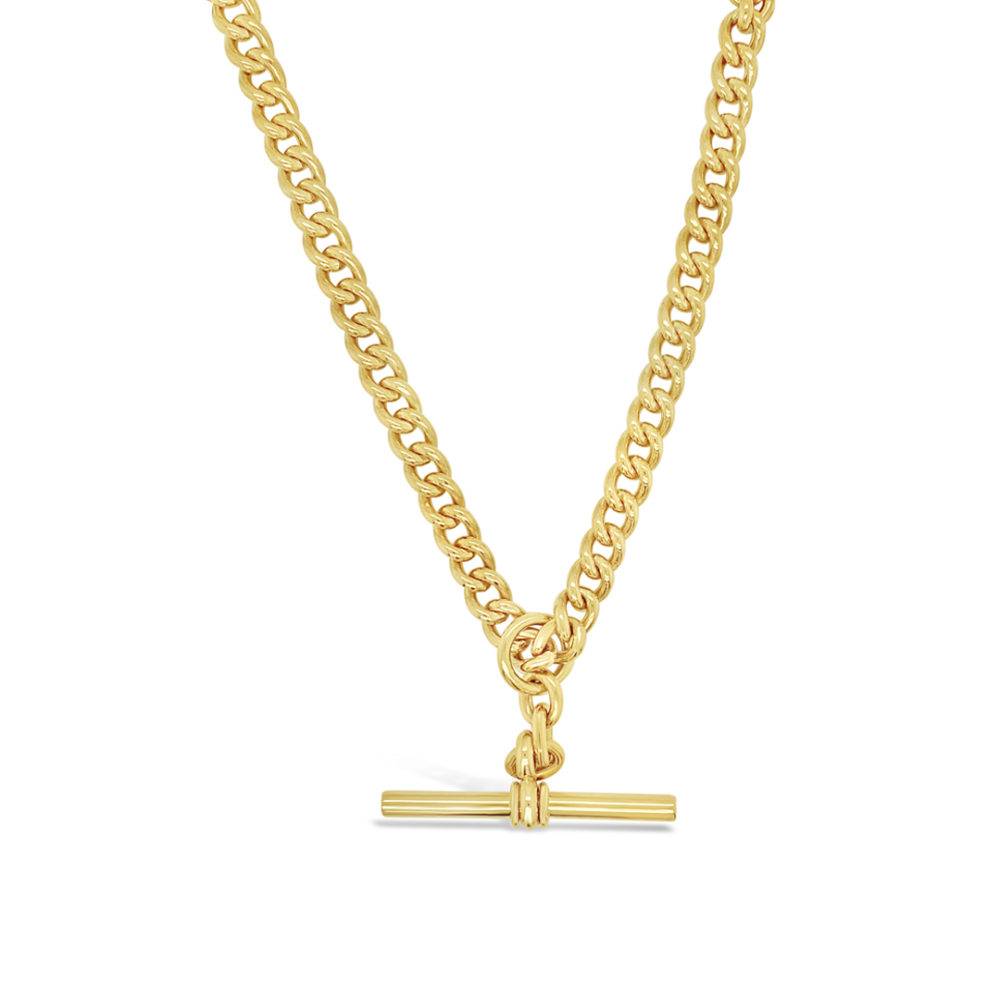 Yellow Gold Curb Chain with TBar Gold River Jewellers