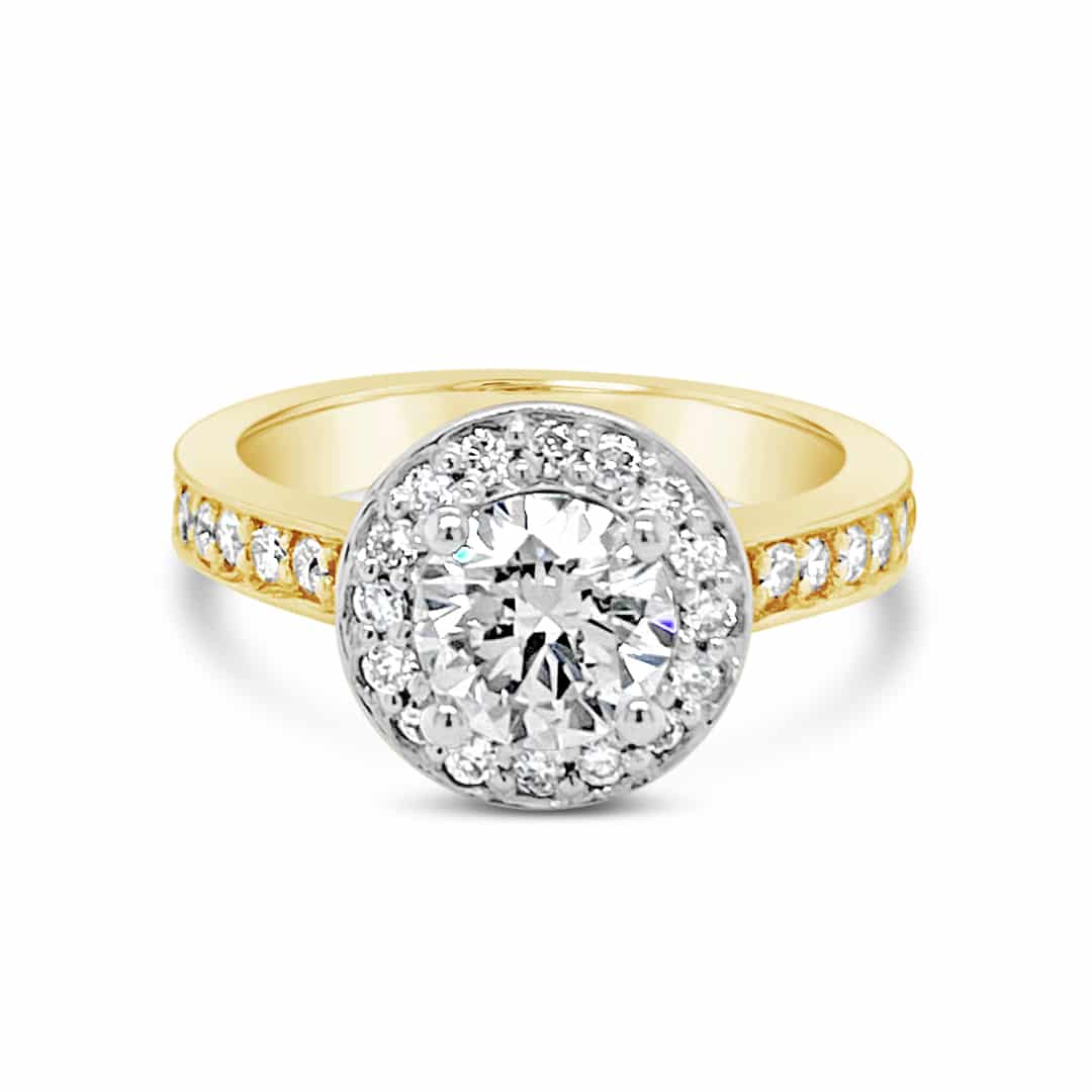 Grain Set Engagement Ring with Halo - Gold River Jewellers